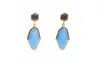 Avenue Chic Women's Geometric Double Drop Earrings In Blue In Blue