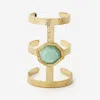 Avenue Chic Women's Goddess Power Cuff In Green In Gold