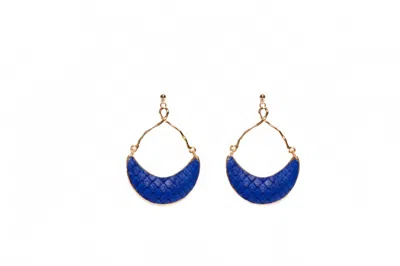 Avenue Chic Women's Half Moon Python Earrings In Blue