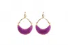 Avenue Chic Women's Half Moon Python Earrings In Purple In Purple