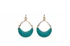 Avenue Chic Women's Half Moon Python Earrings In Teal In Blue
