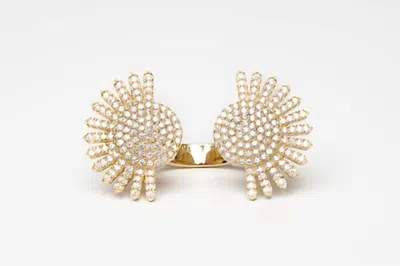 Avenue Chic Women's Half Sunburst Cuff Ring In Gold In Silver