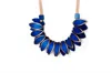 Avenue Chic Women's Leaf Wood Necklace In Blue In Blue