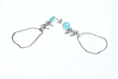 Avenue Chic Women's Orchid Pear Earrings In Turq In Metallic
