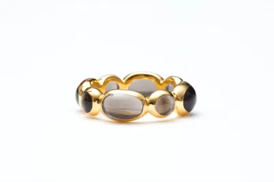 Avenue Chic Women's Ovali Eternity Stacking Ring In Grey In Gold