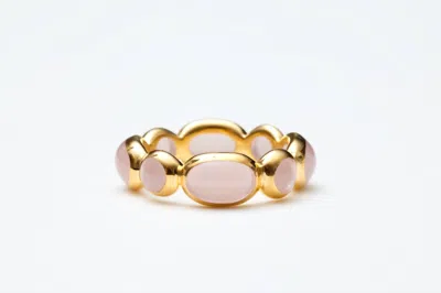 Avenue Chic Women's Ovali Eternity Stacking Ring In Pink In Gold