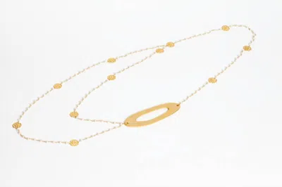 Avenue Chic Women's Pearl Flower Beaded Necklace In Gold