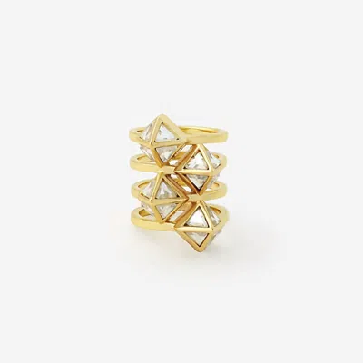 Avenue Chic Women's Pyramid Mirror Statement Ring In Gold