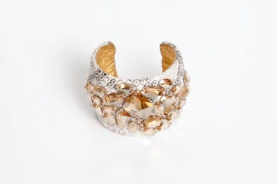 Avenue Chic Women's Python Cosmic Cuff - Large In Natural In Gold