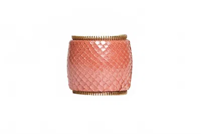 Avenue Chic Women's Python Zipper Cuff - Large In Pink