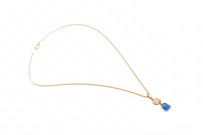Avenue Chic Women's Rectangular Drop Necklace In Pink/purple In Blue