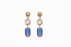 Avenue Chic Women's Rectangular Drop Stud Earrings In Pink/purple In Blue