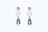 Avenue Chic Women's Rose Teardrop Earrings In Grey In Metallic