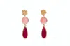 Avenue Chic Women's Rose Teardrop Earrings In Pink In Multi