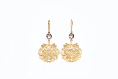 Avenue Chic Women's Royal Filigree Earrings In Purple In Gold