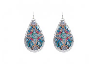Avenue Chic Women's Silver Leaf Charlemagne Earrings In Blue