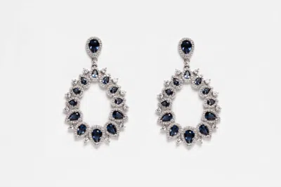 Avenue Chic Women's Statement Teardrop Earrings In Silver In Black