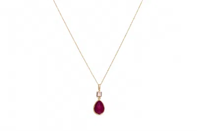 Avenue Chic Women's Teardrop Necklace In Pink In Red