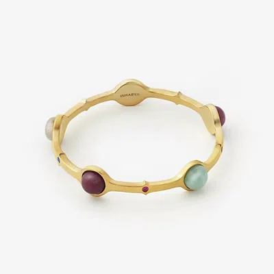 Avenue Chic Women's Temple Muse Gemstone Stackable Bangle In Gold In Silver
