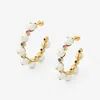 Avenue Chic Women's Temple Muse Pearl Hoop Earrings In Gold In Gold
