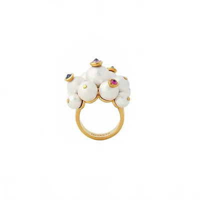 Avenue Chic Women's Temple Muse Pearl Statement Ring In Gold In Silver