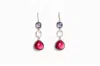 Avenue Chic Women's Three Drop Earrings In Pink In Red