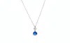 Avenue Chic Women's Tiny Orchid Drop Pendant Necklace In Blue In Metallic