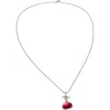 Avenue Chic Women's Tiny Orchid Drop Pendant Necklace In Fushia In Multi