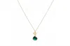 Avenue Chic Women's Tiny Orchid Drop Pendant Necklace In Green In Gold