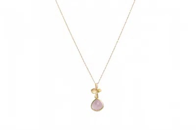 Avenue Chic Women's Tiny Orchid Drop Pendant Necklace In Pink