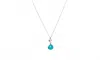 Avenue Chic Women's Tiny Orchid Drop Pendant Necklace In Turq In Metallic