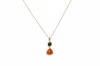 Avenue Chic Women's Two Drop Orchid Triangle Necklace In Orange Black In Gold