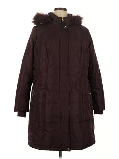 Pre-owned Avenue Coat In Burgundy