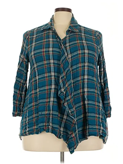 Pre-owned Avenue Kimono In Teal