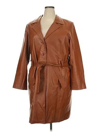Pre-owned Avenue Leather Jacket In Brown