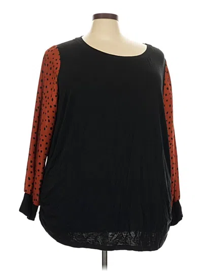 Pre-owned Avenue Long Sleeve Blouse In Black