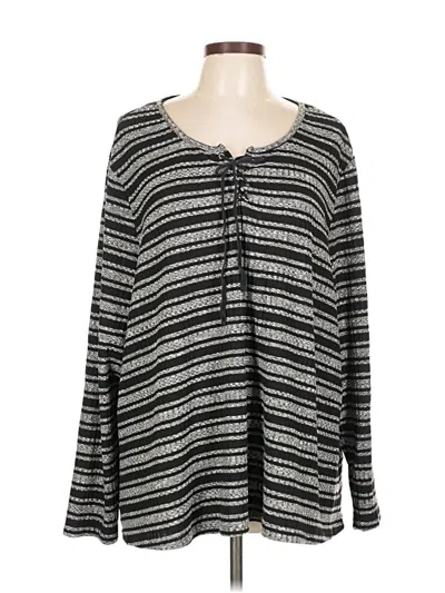 Pre-owned Avenue Long Sleeve Blouse In Black