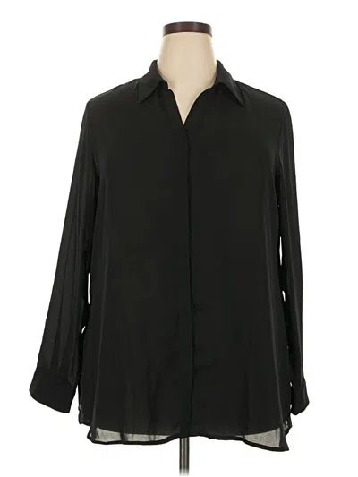 Pre-owned Avenue Long Sleeve Blouse In Black