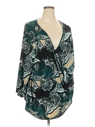 Pre-owned Avenue Long Sleeve Blouse In Blue