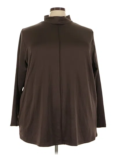 Pre-owned Avenue Long Sleeve Blouse In Brown