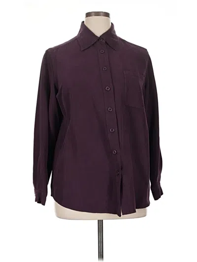 Pre-owned Avenue Long Sleeve Blouse In Burgundy