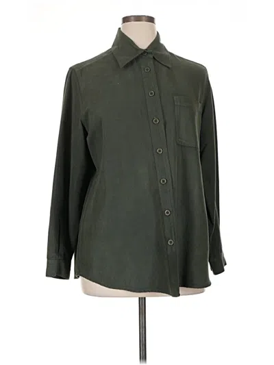 Pre-owned Avenue Long Sleeve Blouse In Green