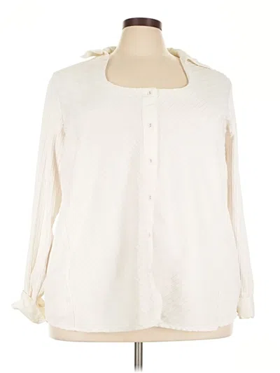 Pre-owned Avenue Long Sleeve Blouse In Ivory
