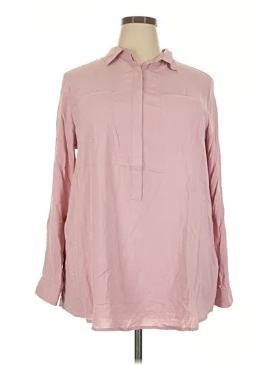 Pre-owned Avenue Long Sleeve Blouse In Pink