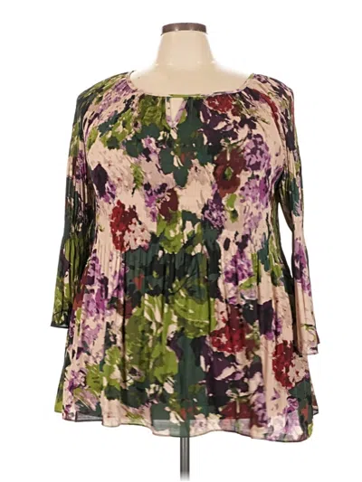 Pre-owned Avenue Long Sleeve Blouse In Purple