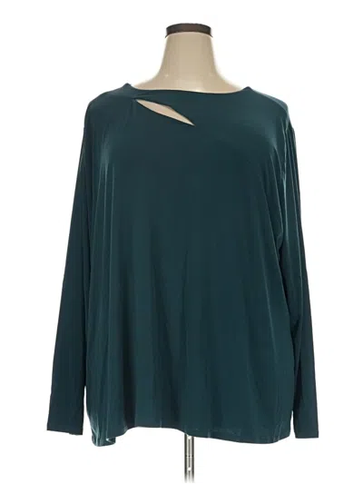 Pre-owned Avenue Long Sleeve Blouse In Teal