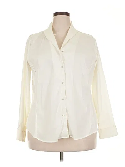 Pre-owned Avenue Long Sleeve Blouse In White