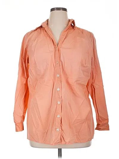 Pre-owned Avenue Long Sleeve Button Down Shirt In Orange