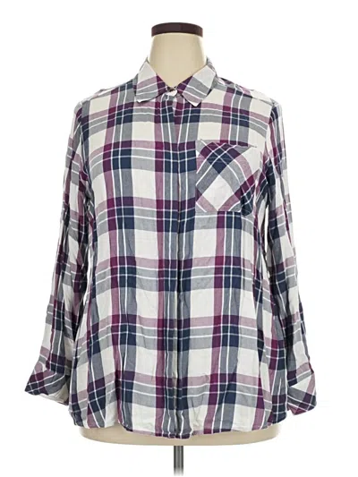 Pre-owned Avenue Long Sleeve Button Down Shirt In Purple