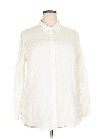 Pre-owned Avenue Long Sleeve Button Down Shirt In White